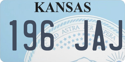 KS license plate 196JAJ