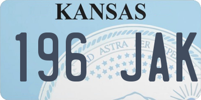 KS license plate 196JAK