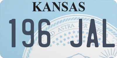 KS license plate 196JAL