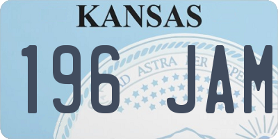 KS license plate 196JAM