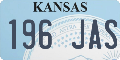 KS license plate 196JAS