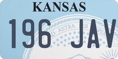 KS license plate 196JAV