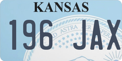 KS license plate 196JAX