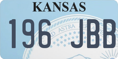 KS license plate 196JBB