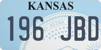 KS license plate 196JBD