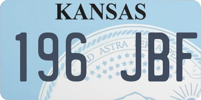 KS license plate 196JBF