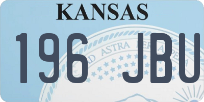 KS license plate 196JBU
