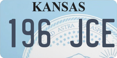 KS license plate 196JCE