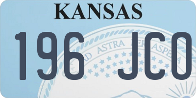 KS license plate 196JCO