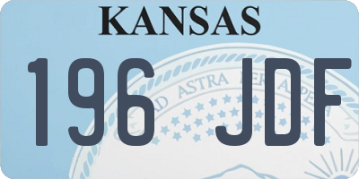 KS license plate 196JDF