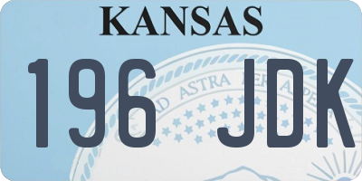 KS license plate 196JDK