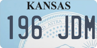 KS license plate 196JDM
