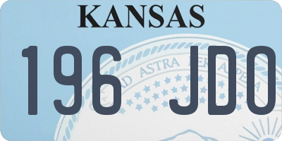 KS license plate 196JDO