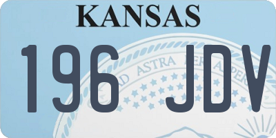 KS license plate 196JDV