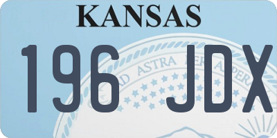 KS license plate 196JDX