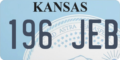 KS license plate 196JEB