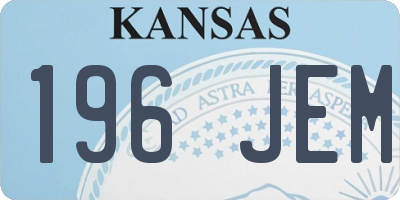 KS license plate 196JEM