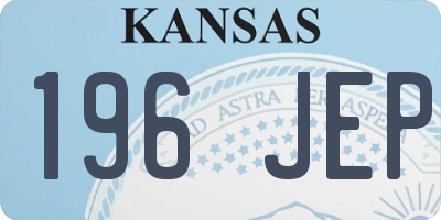 KS license plate 196JEP