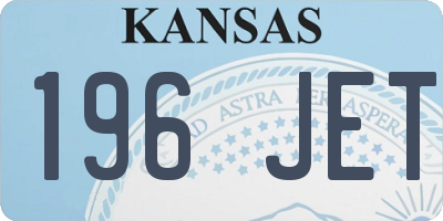 KS license plate 196JET