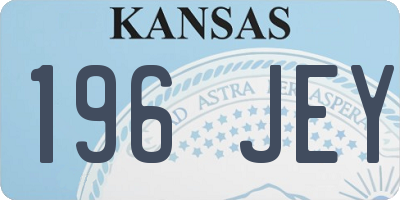KS license plate 196JEY