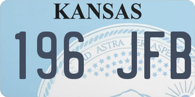 KS license plate 196JFB