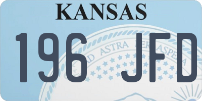 KS license plate 196JFD