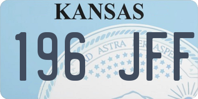 KS license plate 196JFF
