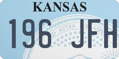 KS license plate 196JFH