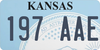 KS license plate 197AAE