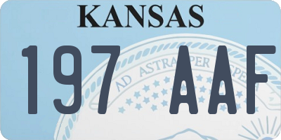 KS license plate 197AAF