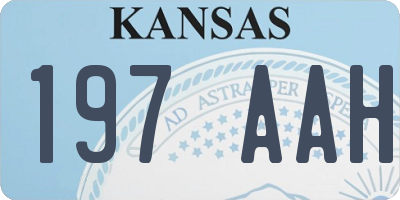 KS license plate 197AAH