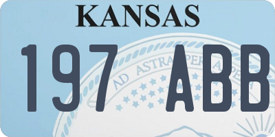KS license plate 197ABB