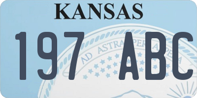 KS license plate 197ABC
