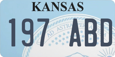 KS license plate 197ABD