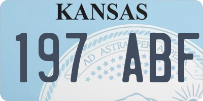 KS license plate 197ABF