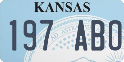 KS license plate 197ABO