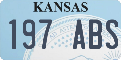 KS license plate 197ABS