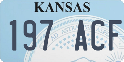 KS license plate 197ACF