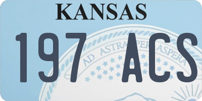KS license plate 197ACS