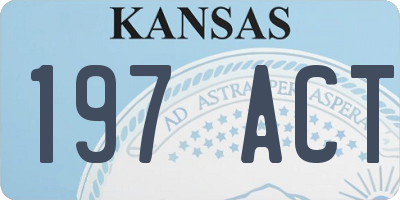 KS license plate 197ACT