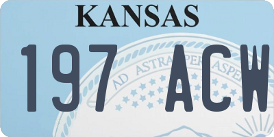 KS license plate 197ACW