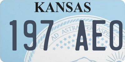 KS license plate 197AEO