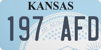 KS license plate 197AFD