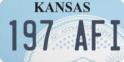 KS license plate 197AFI