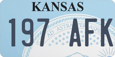 KS license plate 197AFK
