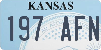 KS license plate 197AFN
