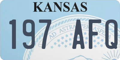 KS license plate 197AFQ