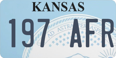 KS license plate 197AFR