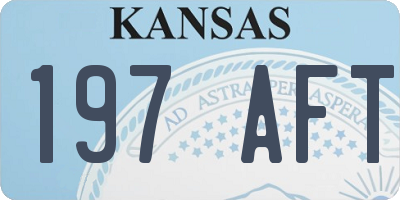 KS license plate 197AFT