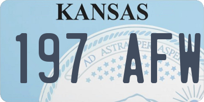 KS license plate 197AFW